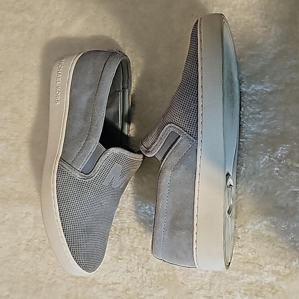 Blue Gray with White Sole Michael Kors Slip On Sneakers